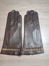 Damen Nappa-Leder-Handschuhe dunkelbraun Gr 7 1/4 ohne Innenfutter