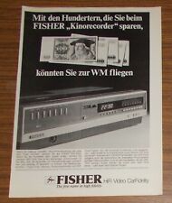 Seltene Werbung vintage FISHER
