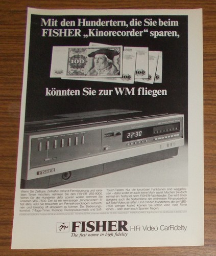 Seltene werbung vintage fisher - seltene,