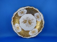 Vintage Porzellan Teller Weimar - Jutta, Blumen / Golddekor, ca. 19,5 cm