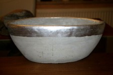 Pflanzschale aus Zement, grau