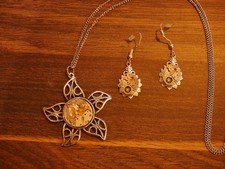 Schmuckset, Steam Punk, Ohrringe, Kette und Anhänger 