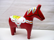 Äkta Dala Hemslöjd / Grannas A. Olsson - Hemslöjd Pferd Dalapferd 23,5 cm Höhe