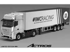 MB Mercedes Benz Actros & Trailer - IWC Racing  - silver - Time Micro 1:64