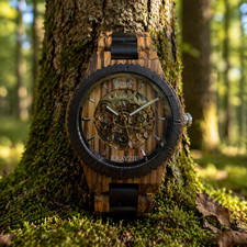 MECHANISCHE HOLZ ARMBANDUHR