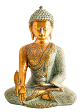 Buddha Messing, gold, grün