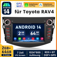 DAB+ Android14 Autoradio 2+64G Apple Carplay GPS WiFi RDS KAM FM Für TOYOTA RAV4