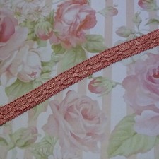 3,5 m alte Posamenten Borte Alt-Rose Bogen Girlande Feston Bordüre Naturfaser