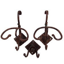 Kleiderhaken Schmiedeeisen schwarzbraun 3 Garderobenhaken Wandgarderobe Huthaken