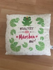 kissen 20x20 cm frosch weiss