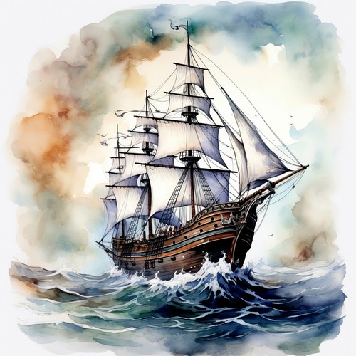 Wandbild segelschiff meer - segelschiff,