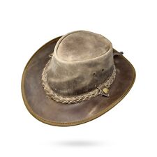 Lederhut Western Cowboy Unisex – Outdoor Hut Reiten, Wandern & Abenteuer Braun