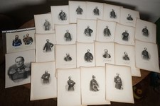 Bildtafel Stahlstich Druck General Konvolut Lot Orden Kunstwerk Adel Fürst alt