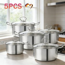 5PCS Edelstahl Milchtopf mit