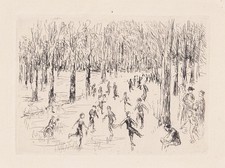 Max Liebermann - Eislauf Eiskunstlauf Winter Eislaufen Radierung etching