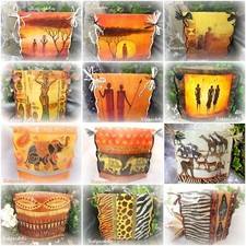 Windlicht  Tischdeko Afrika Wilde Tiere Massais Krieger Motiv lampen Tischlicht 