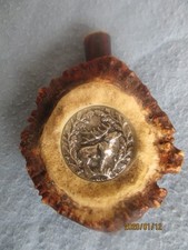 Alte Schnupftabakdose aus Horn mit Plaketten Hirsch und Eichhörnchen