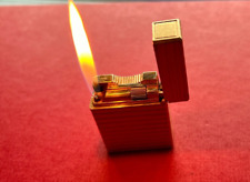 S.T. Dupont Feuerzeug Linie 1 vergoldet(?) quer gestreift, 11DGZ96, gebraucht...