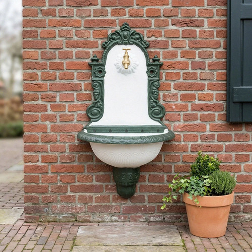 Wandbrunnen gusseisen grün - wandbrunnen,