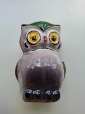 Porzellan / Keramik Spardose mit Schlüssel, Eule, mehrfarbig