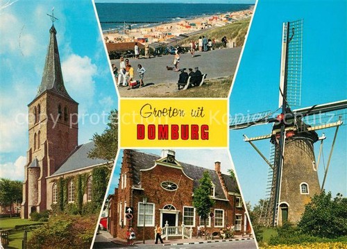 Domburg windmuehle kerk strand - domburg,