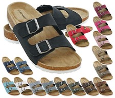 + Pantoletten Sandalen Hausschuhe Schlappen Clogs Kork Fußbett Gr.36-49