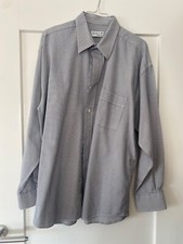 Langarm Hemd Herren Arami Collection weiss blau gepunktet Größe 42 Baumwolle