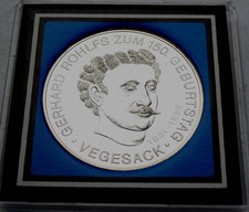 Silber Medaille 150.Geb. Gerhard Rohlfs - Afrikaforscher aus Vegesack bei Bremen