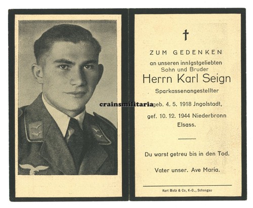 Orig sterbebild luftwaffe - sterbebild,