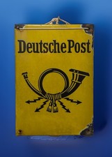 Seltenes Original Emailleschild Deutsche Post Posthorn 42x30cm um 1950 gebraucht