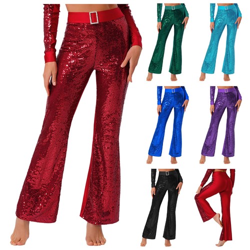 Damen glitzer schlaghose hohe - glitzer,