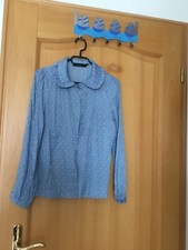 Damen Bluse blau mit weißen Punkten Größe S
