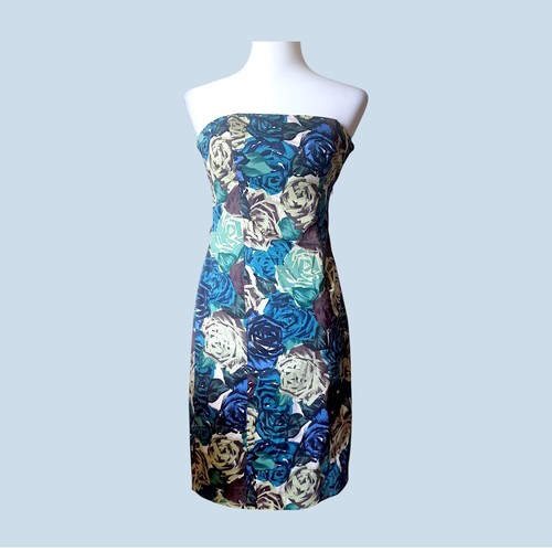 Blaugrünes partykleid floral - blaugrünes,