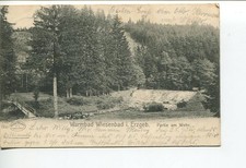 AK Warmbad Wiesenbad, Erzgebirge, Partie am Wehr (1758), 1904