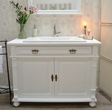 Waschtisch Landhausstil Groß Waschbecken mit Unterschrank Nostalgie Badmöbel