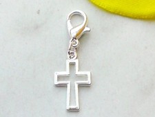 Charms Anhänger *KREUZ versilbert Charm *Kruzifix Glaube Religion Armband Kette