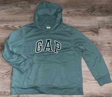 GAP Damen Kapuzenpullover Hoodie Logo Stick Langarm Grün Größe XL