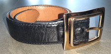Damen Ledergürtel von Reptile's House schwarz Straußenleder Länge: ca. 105 cm