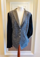 Kochwolle Blazer Jacke Wollblazer Damen Wolljacke grau Gr. 50