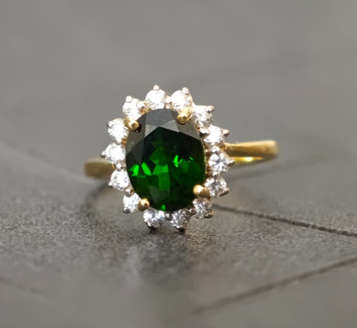 Diopsid entourage ring 925 - diopsid,