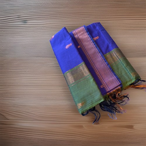 Saree königsblau dunkelgrün - saree, königsblau-dunkelgrün