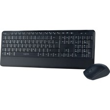 LogiLink ID0161 Funk Tastatur, Maus-Set  Deutsch, QWERTZ Schwarz