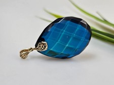 blau bernsteinkette Gold