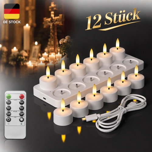 12er set led kerzen - set,