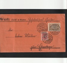 Dt.Reich, Infla Beleg Würzburg mit Frankonia Schokolade