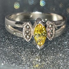 925 Silber Ring,gelbe