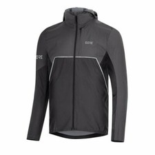 Gore Wear R7 Partial GTX Hooded Jacket Black Terra Grey Herren Laufjacke Schwarz