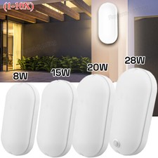 LED Feuchtraumleuchte Ohne/Mit Bewegungsmelder Wandlampe Keller Ovalleuchte DE