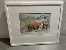 Modernes Aquarell Signiert Ilse Maria Stadler Landschaft
