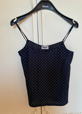 Dunkelblau weiß gepunktetes Damen Top Marke BLEYLE ca. Gr. 36, Vintage